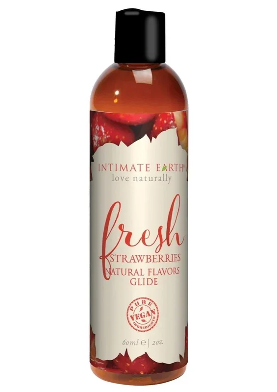 Intimate Earth Natural Flavors Glide Lubricant Fresh Strawberries
