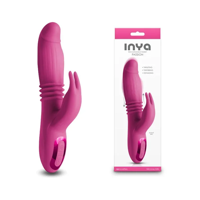 INYA Passion – Pink – Pink 22.2 cm USB Rechargeable Thrusting Rabbit Vibrator