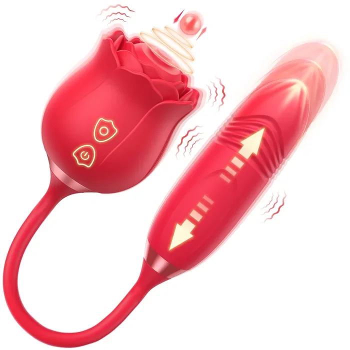 IvoryVue – Rose Vibrator With Tapping & Thrusting Modes