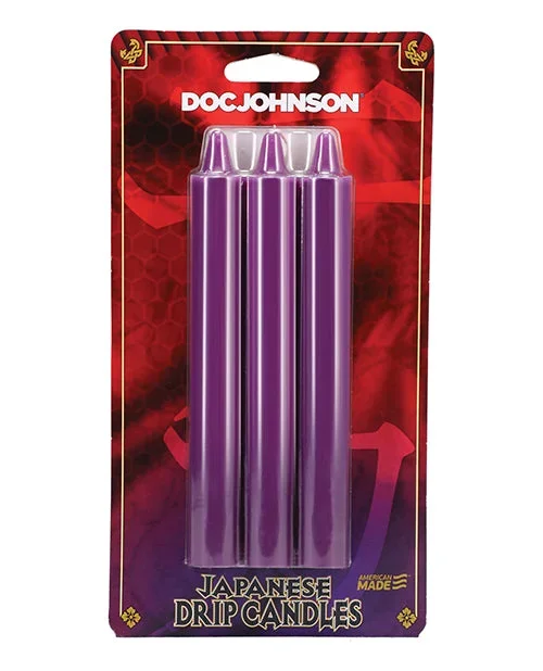 Japanese Drip Candles – Pack of 3 Purple