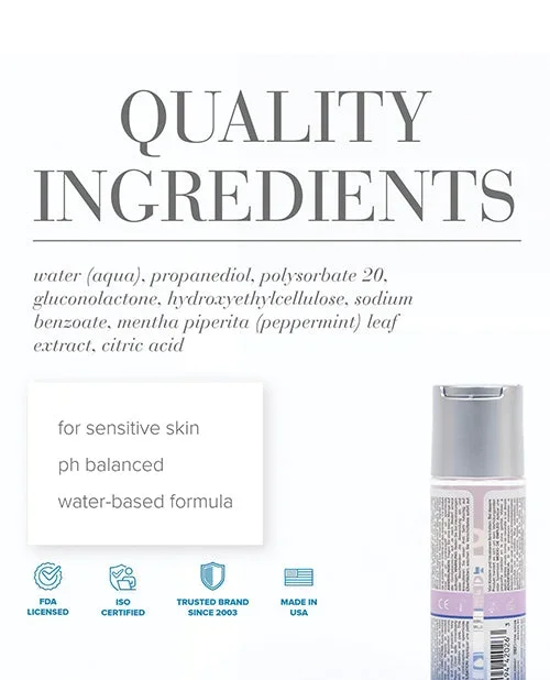 JO Agape Cooling Lubricant Water Based 2 Oz pH Balanced