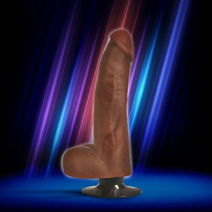 Jock Dark Bareskin Vibrating Dildo with Balls – 8 Inch