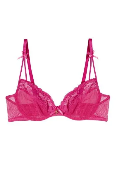 Jordan Cherry Plunge Bra – Hot Pink –