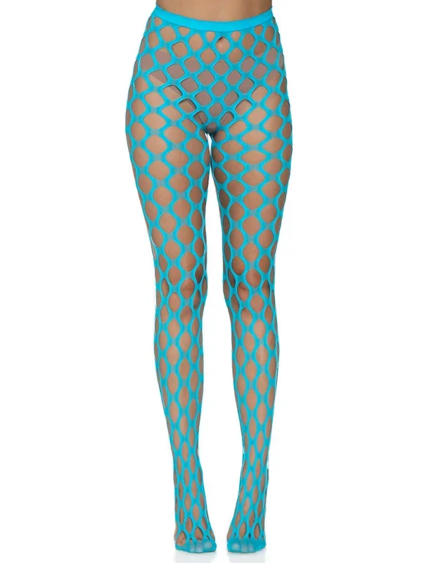 Jumbo Pothole Net Tights – Neon Blue – One Size