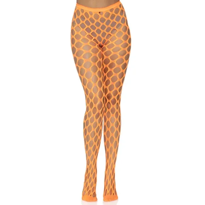 Jumbo Pothole Net Tights – Neon Orange – One Size