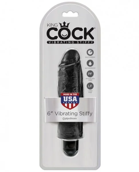 King Cock 6″ Vibrating Stiffy – Black