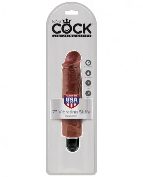King Cock 7″ Vibrating Stiffy – Brown