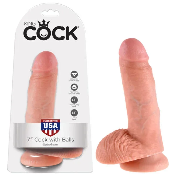 King Cock 7 Inch Dildo With Balls Realistic Silicone Dong