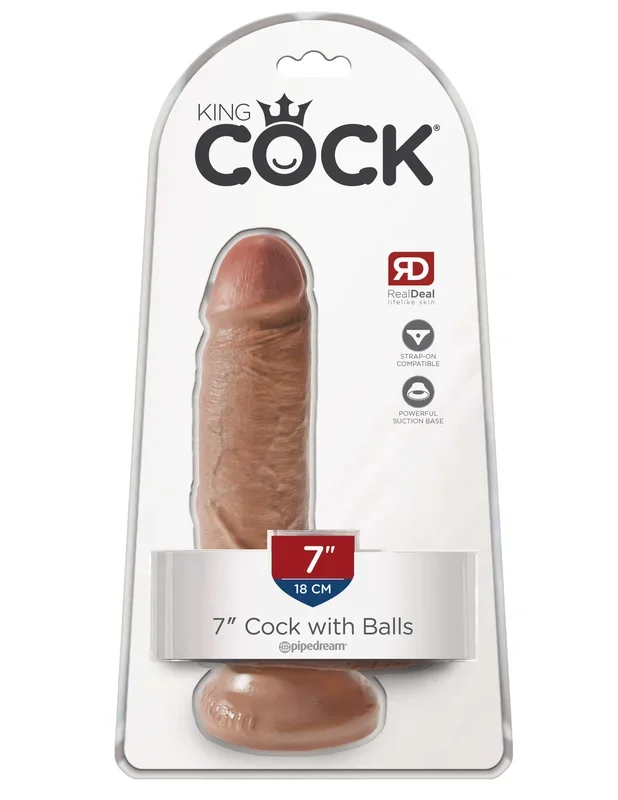 King Cock 7 inches with Balls in Tan: Step Up to a Realistic Fantasy