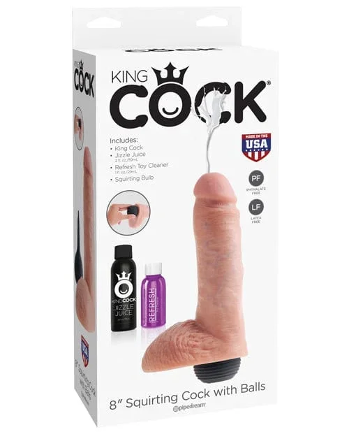 King Cock 8″ Squirting Cock with Balls