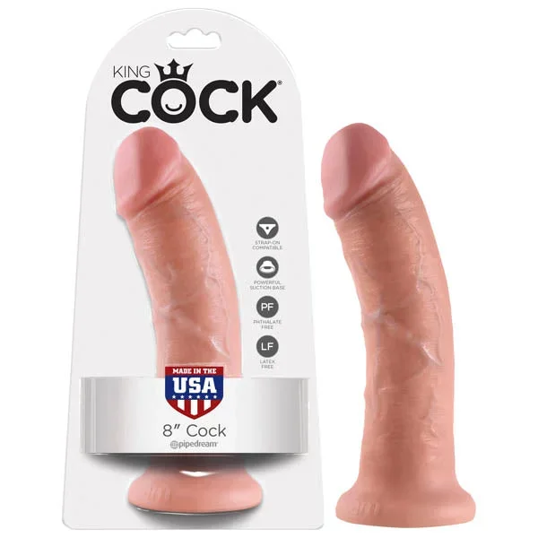 King Cock 8 Inch Realistic Dong 20.3 Centimeters