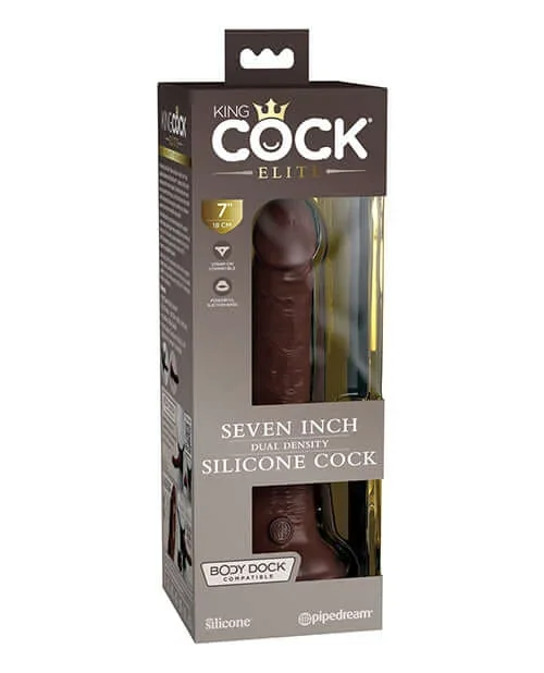 King Cock Elite 7 inches Dual Density Dildo Brown Skin Tone