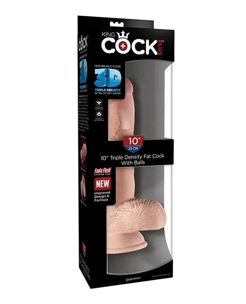 King Cock Plus 10″ Triple Density Fat Cock with Balls