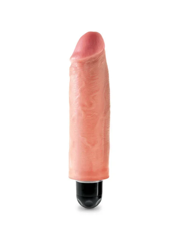 King Cock Vibrating 7″ Stiffy Dildo – Beige
