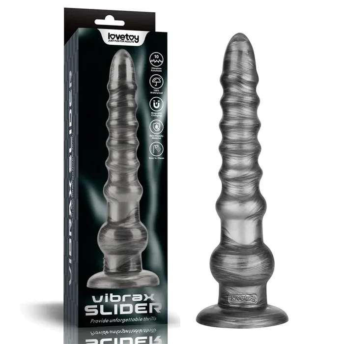 King Sized Vibrating Vibrax Slider – Grey 32.3 cm (12.5”) USB Rechargeable Vibrating Dildo