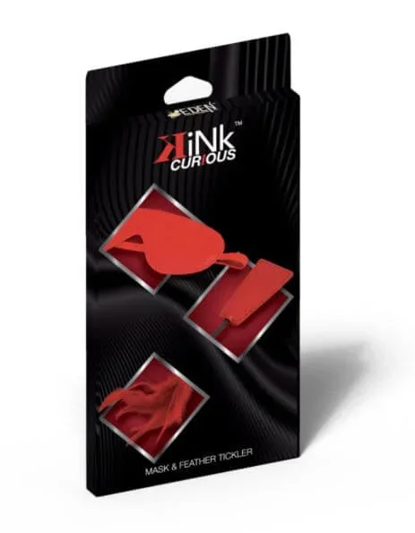 Kink Curious Blackout Mask and Feather Tickler