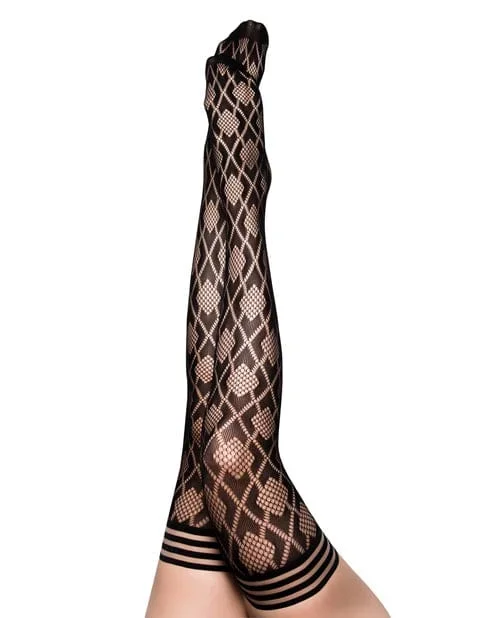 Kix’ies Elle Fishnet Diamond Thigh High