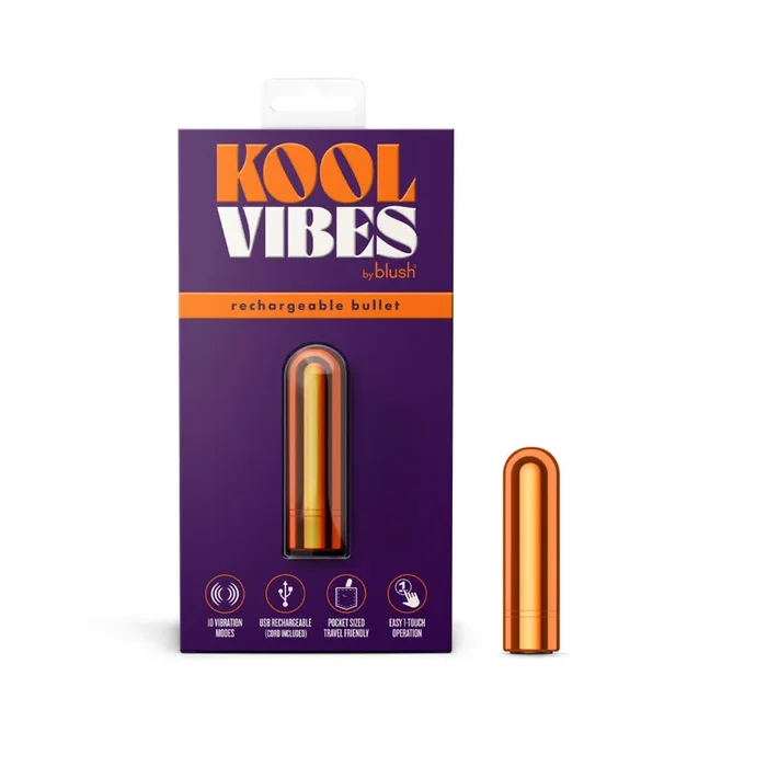 Kool Vibes – Rechargeable Mini Bullet – Tangerine – Orange 6.4 cm USB Rechargeable Bullet