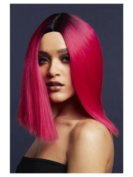 Kylie Inverted Straight Bob Wig – Magenta Pink