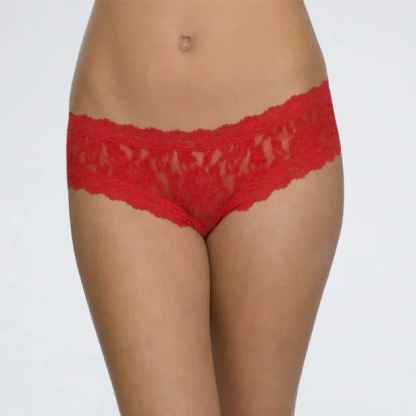 Lace Open Gusset Hipster – Red –