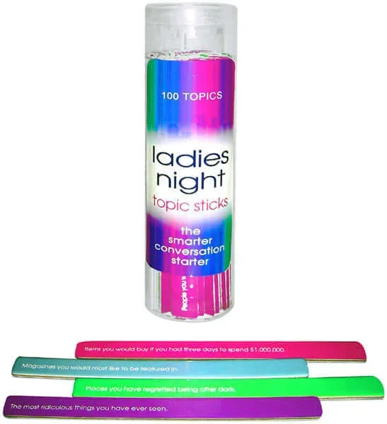 Ladies Night Topic Sticks – 100 Smart Conversation Starters for Memorable Gatherings