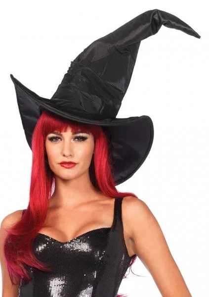 Large Ruched Witch Hat – Black