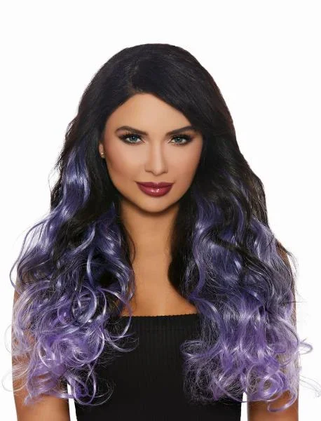 Lavender Ombre – Long Curly Three-Piece Hair Extensions