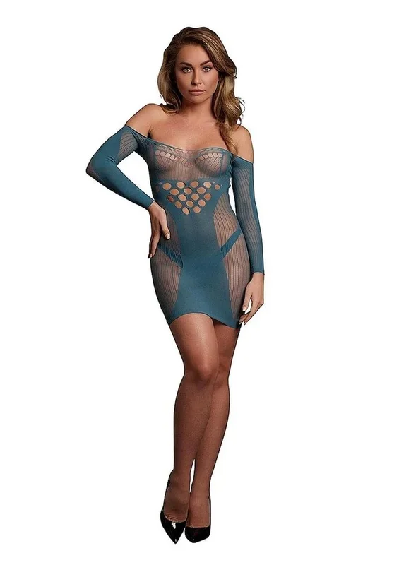 Le Desir Long Sleeved Net Mini Dress
