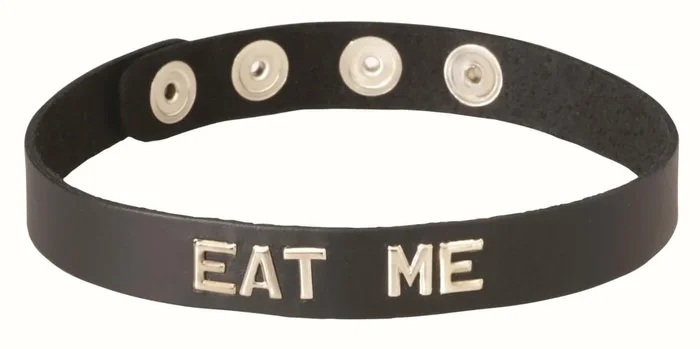 Leather Word Band Collar Eat Me from Spartacus Leathers