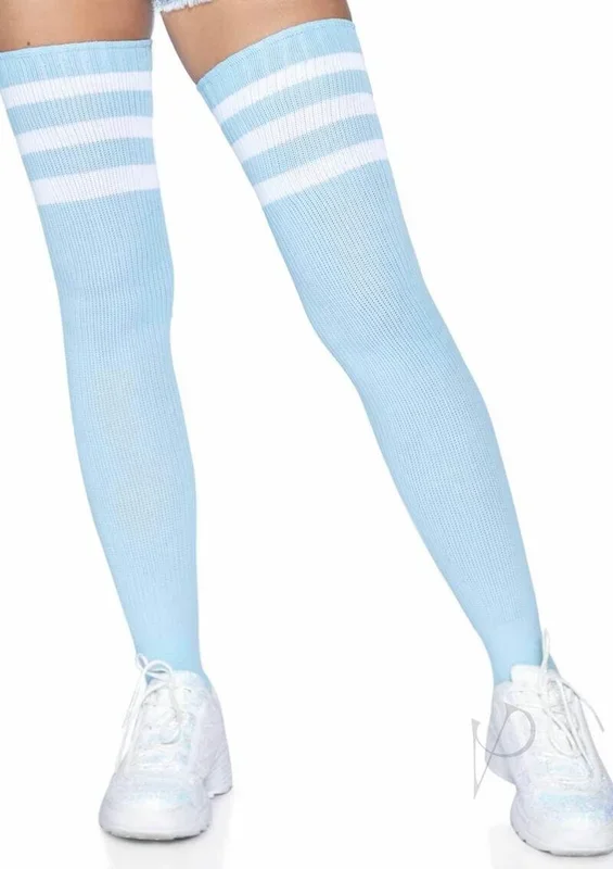 Leg Avenue Athlete Thigh Hi 3 Stripe Top OS Light Blue