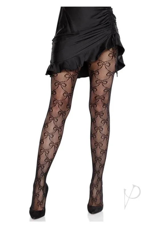 Leg Avenue Bow Net Tights Black OS