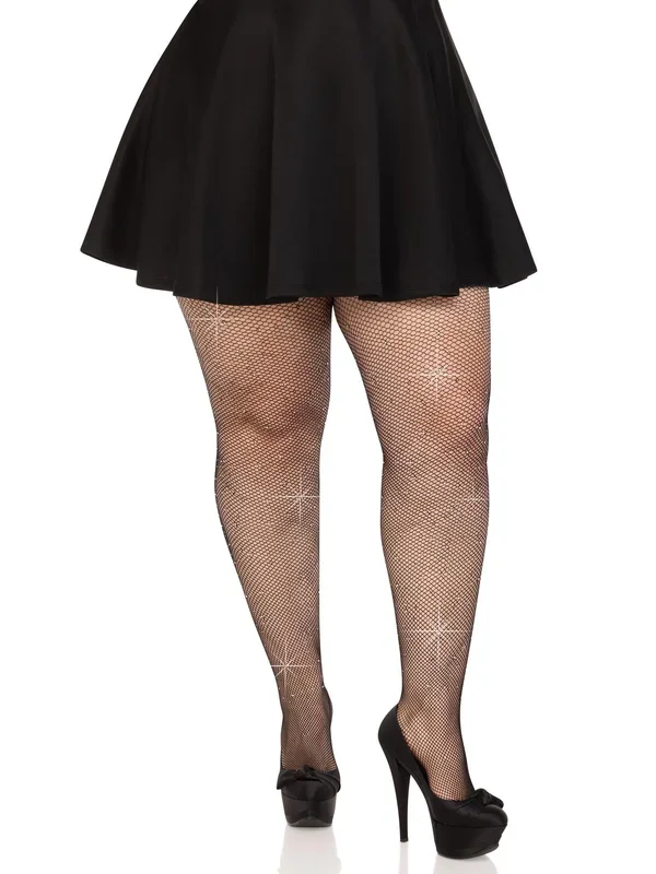 Leg Avenue Colby Rhinestone Fishnet Tights (Black) – Curvy Tights