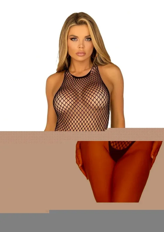 Leg Avenue Industrial Net Snap Crotch Tank Bodysuit