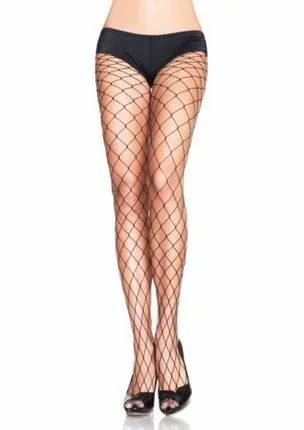 Leg Avenue Isla Fence Net Pantyhose Hosiery One Size Black