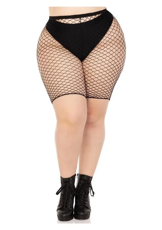 Leg Avenue Plus Size Industrial Net Biker Shorts – 1x-2x