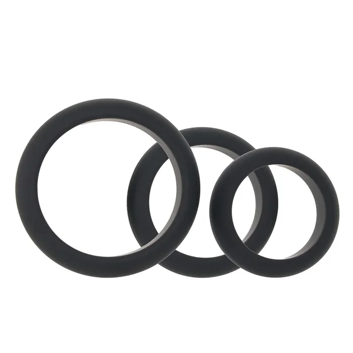 LEVELZ 3 Piece Wide O Cock Ring Set in S-L