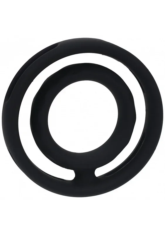 LEVELZ – Classic Grooved Silicone Cock & Ball Ring – Black