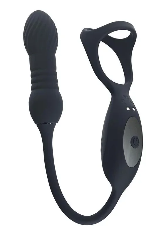 Levelz Vibrating and Thrusting Silicone Rechargeable Tri O Cock Ring with Prostate Stimulator