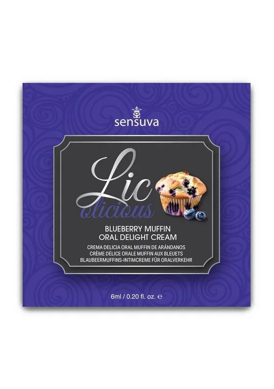 Lic-O-Licious Throat Coating Oral Delight Cream Blueberry Muffin 6ml Packet