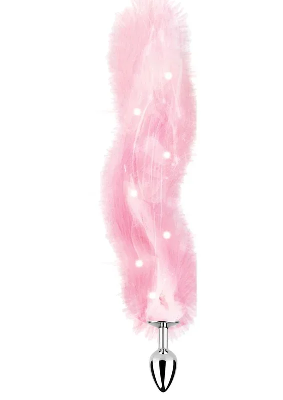 Light Up Foxy Tail Silicone Butt Plug Fluffy Tail