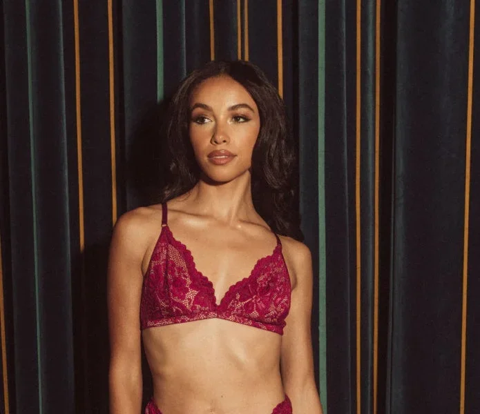 Lined Lace Bralette – Boysenberry/Chai Liner –