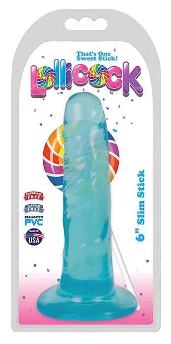 Lollicock 6 Inches Slim Stick Berry Ice Blue Dildo