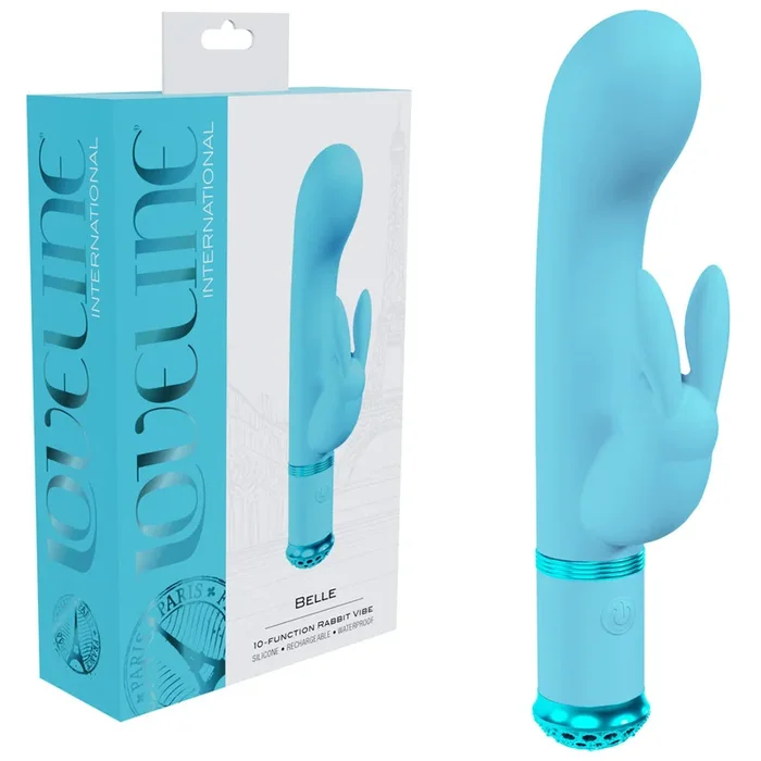 LOVELINE Belle – Blue – Blue 15.6 cm USB Rechargeable Rabbit VIbrator