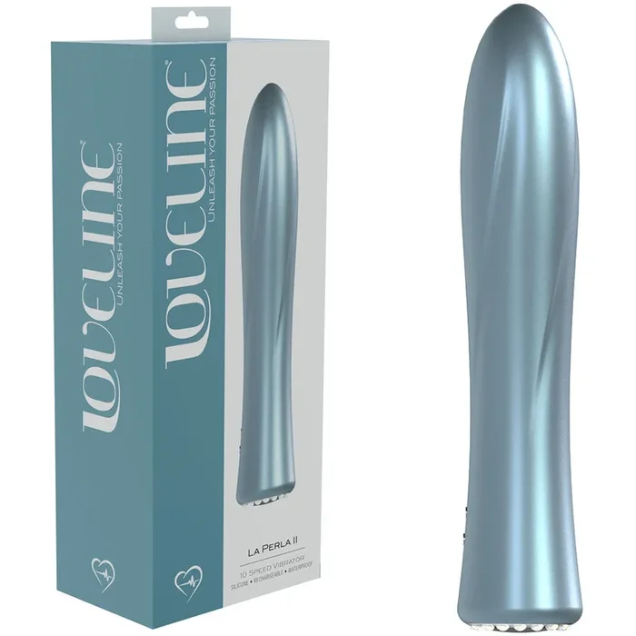 LOVELINE La Perla II – Blue – Pearlescent Blue 19.2 cm USB Rechargeable Vibrator