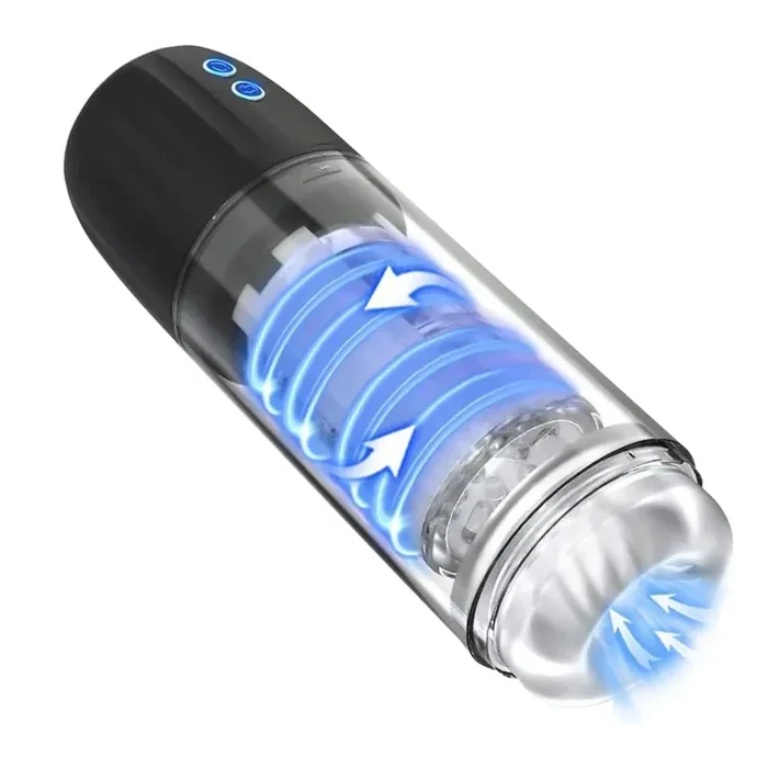 Lovesvibe 2 in 1 Automatic Male Masturbator With 7 Sucking Rotation 3D Realistic Vagina Pussy Blowjob Sex Toy