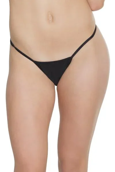 Low Rise Lycra G-String – Black –