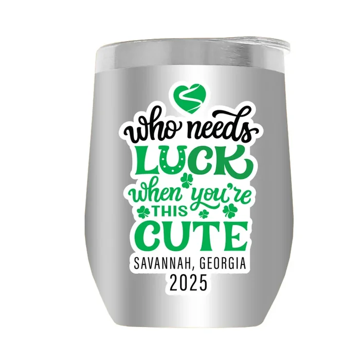 LUCKYCHARM001-2025 12oz WINE TUMBLER – ASST COLOR