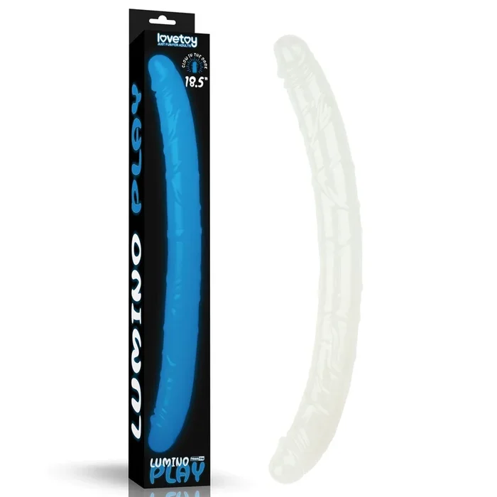 Lumino Play 18.5” Double Dildo – Glow in the Dark Blue 47 cm Double Dong