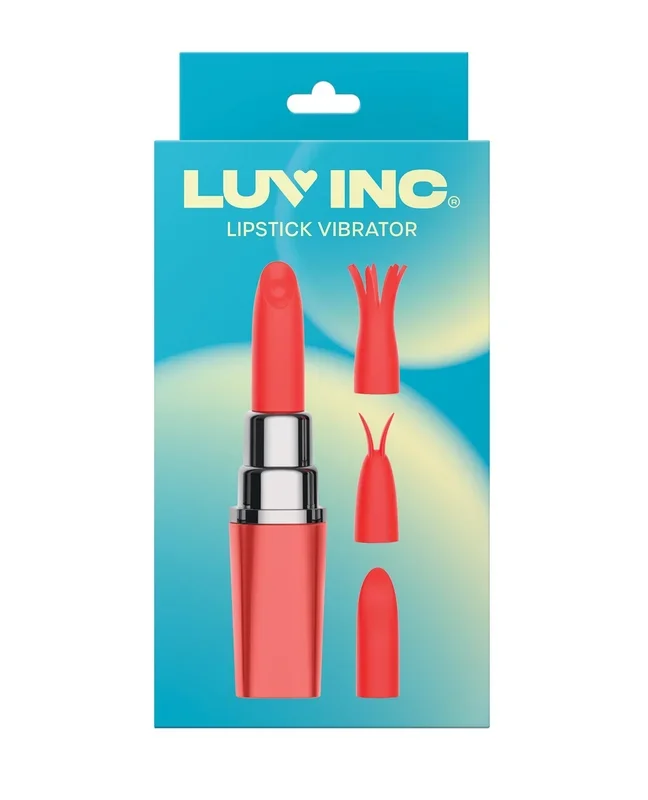 Luv Inc. Lipstick Vibrator w/4 Heads – Coral
