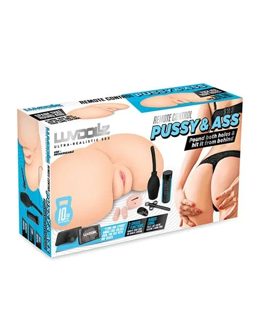Luvdolz Remote Control Rechargeable Pussy & Ass with Douche – Ivory